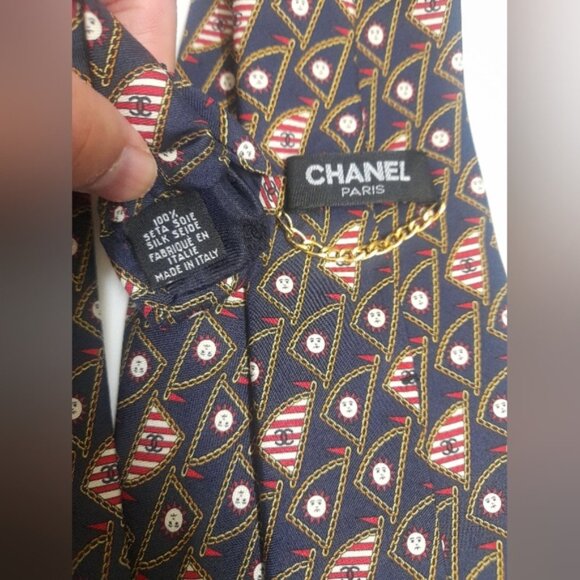 CHANEL Elegant Silk Sail & Sun Tie Twilly - Picture 7 of 10